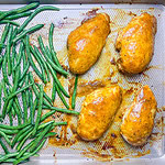 This Sheet Pan Honey Mustard Chicken is a simple, flavorful meal that’s perfect for busy weeknights or effortless entertaining. Juicy chicken breasts or thighs are coated in a sweet and tangy honey mustard glaze that caramelizes beautifully as it roasts. Paired with vibrant, roasted veggies that soak up all the delicious flavors, this one-pan wonder delivers a complete meal with minimal cleanup. Every bite is tender, savory, and packed with the perfect balance of sweetness and zing—comfort food made easy!