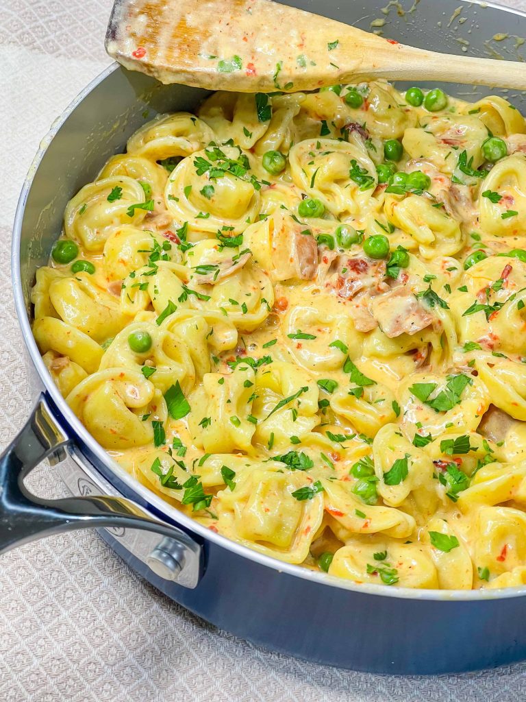 cheesy tortellini with prosciutto recipe