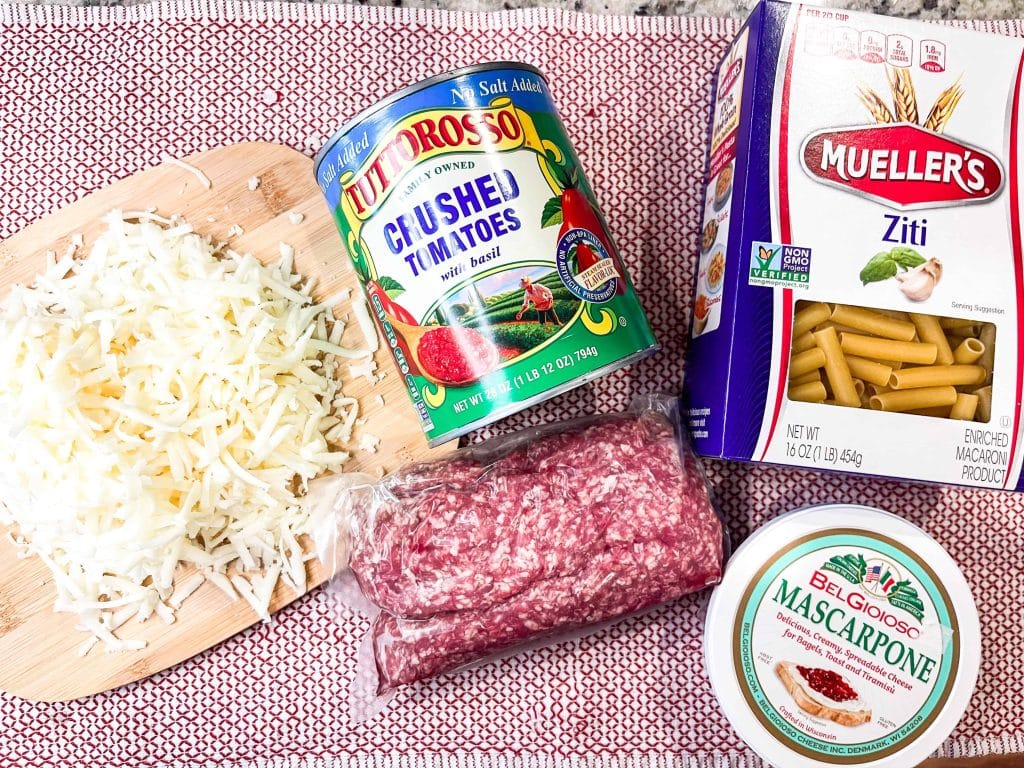 baked ziti ingredients