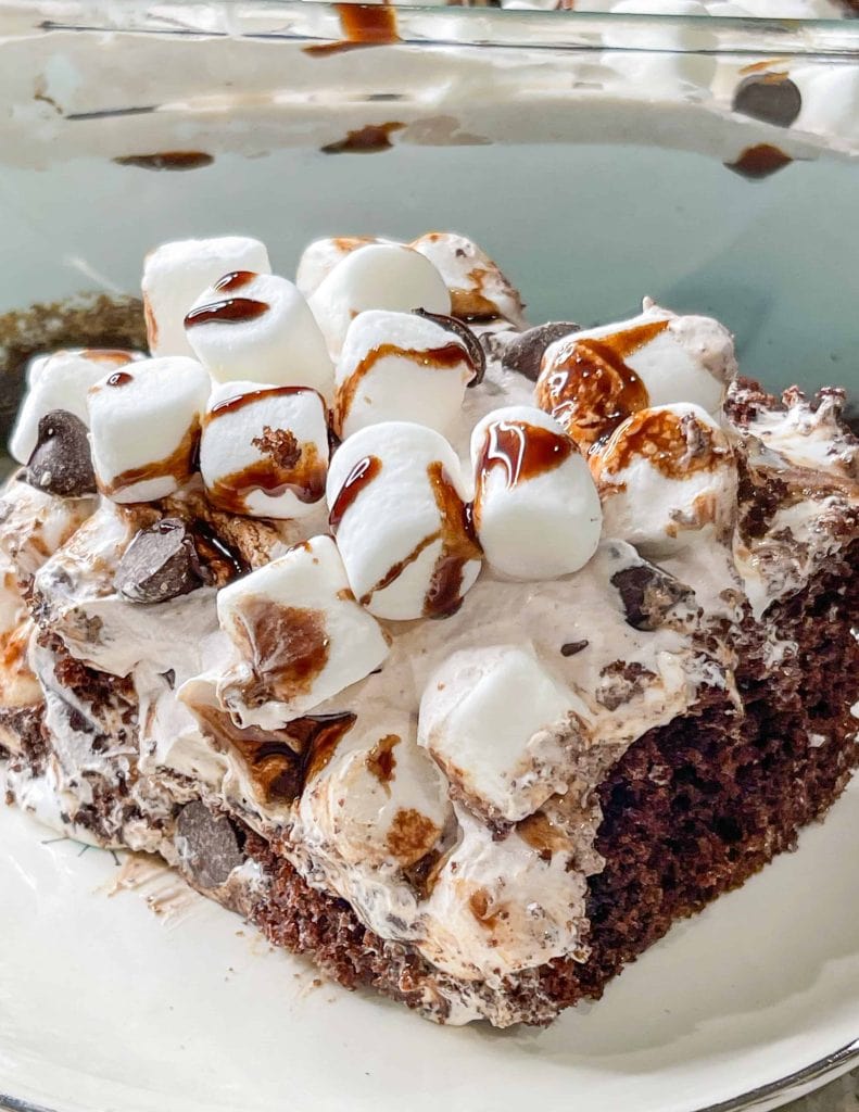 Hot Chocolate Poke Cake -