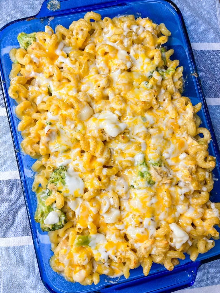 this cheesy chicken broccoli casserole is a hearty meal perfect for a busy weeknight