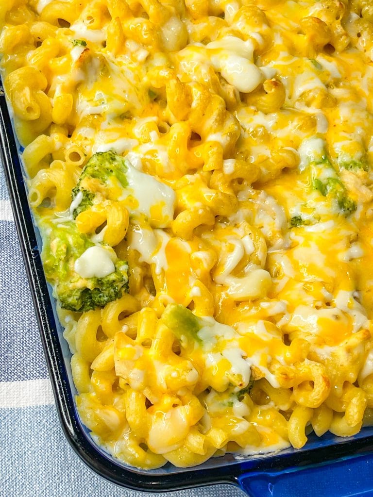 this cheesy chicken broccoli casserole is a hearty meal perfect for a busy weeknight