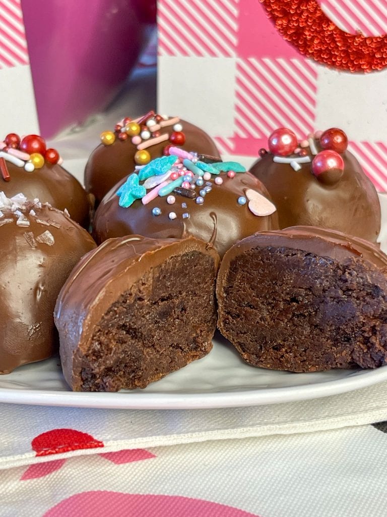 Three ingredient chocolate brownie truffles are an easy delectable treat perfect for the holidays!