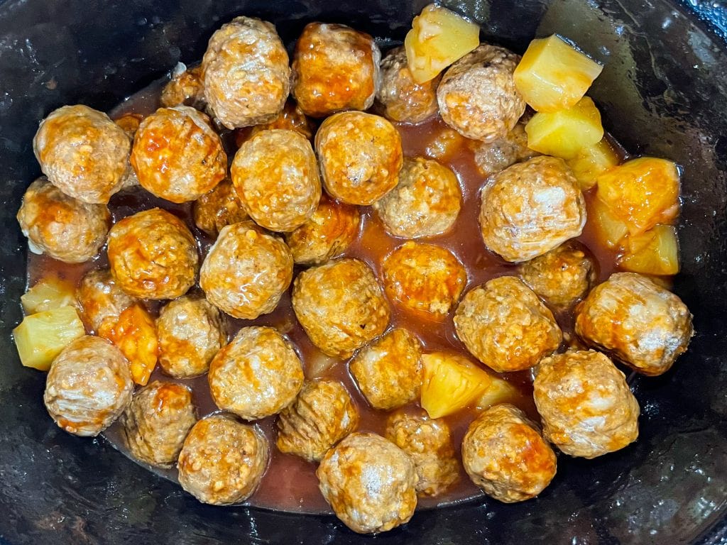 Slow cooker sweet and sour meatballs are made easily in the crock pot using just 5 simple ingredients. Perfect for an appetizer, dinner, or get-together. This is a dump and go recipe using frozen meatballs.