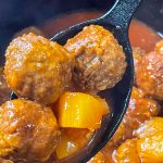 Slow cooker sweet and sour meatballs are made easily in the crock pot using just 5 simple ingredients. Perfect for an appetizer, dinner, or get-together. This is a dump and go recipe using frozen meatballs.