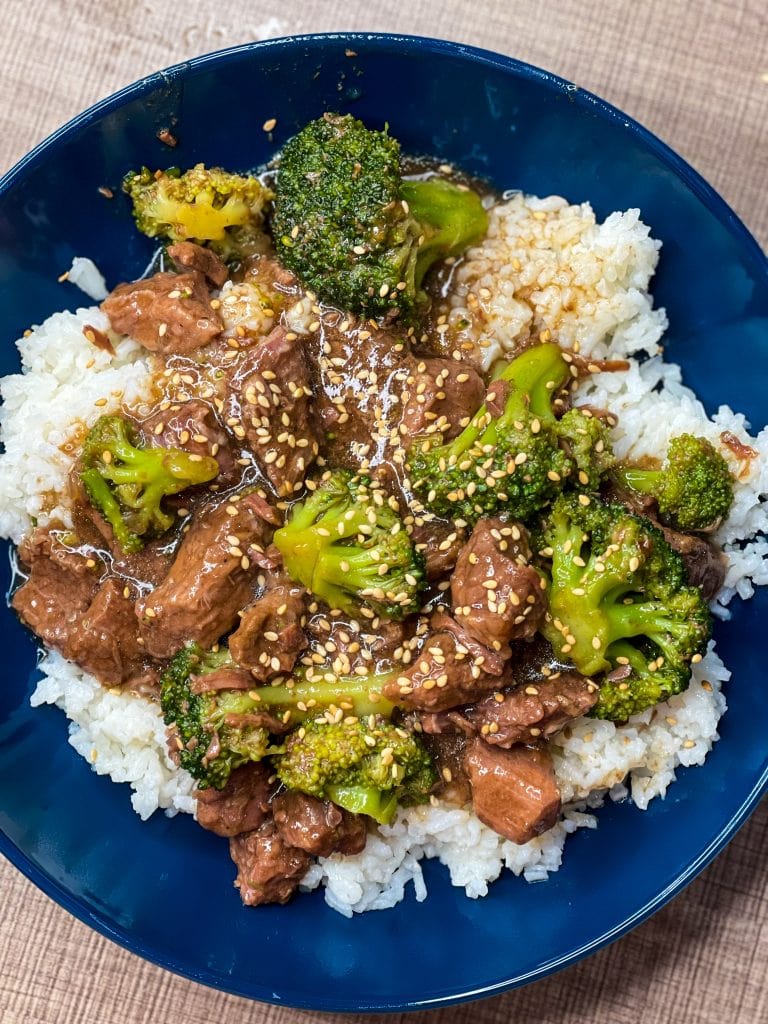 tender beef and bright broccoli slow cooked for an easy and delicious family weeknight dinner that's better and less expensive than takeout!