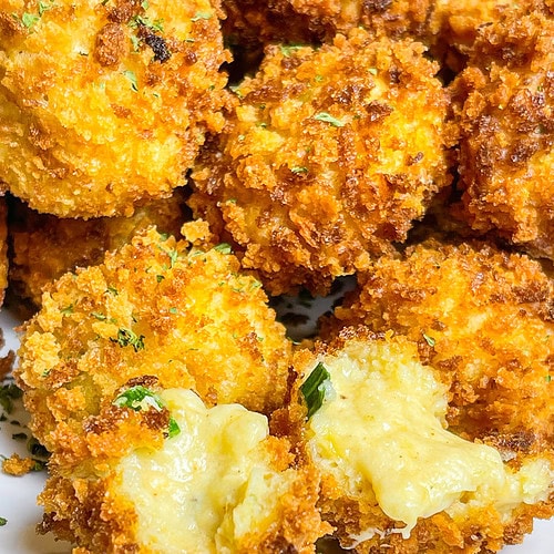 The best way to use up leftover mashed potatoes is to make Mashed Potato Croquettes.