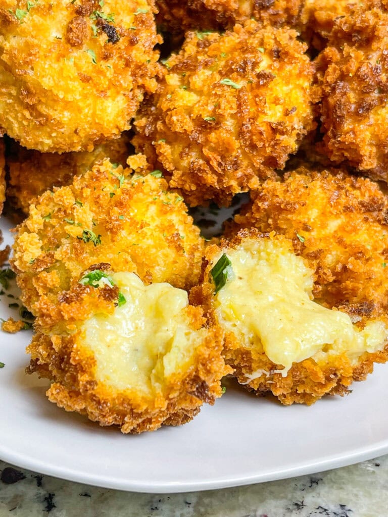 The best way to use up leftover mashed potatoes is to make Mashed Potato Croquettes.