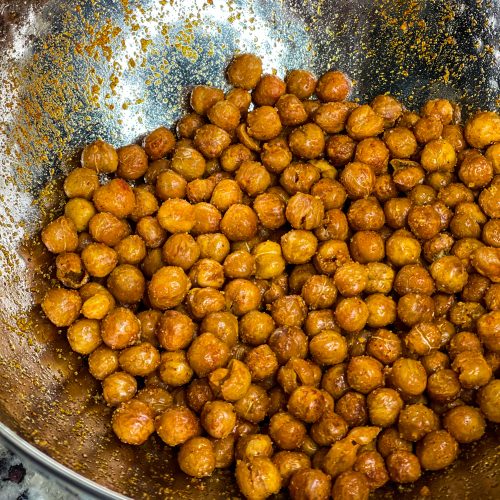 Air Fried Chickpeas are perfectly crispy and great as a snack or a salad topper.