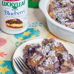 This Overnight Blueberry French Toast Casserole is perfect for any holiday morning, brunch or a lazy weekend. Throw everything in to a casserole dish the night before and let all the yumminess soak in to the brioche bread before popping it into the oven for the easiest breakfast ever!