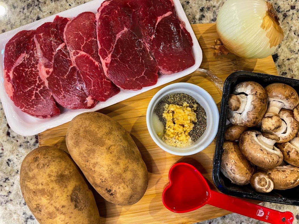 These Oven Baked steak Bites are quick and easy but also juicy and delicious. It's a great way to stretch steak and the perfect weeknight meal.