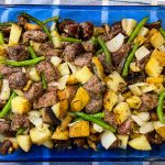 These Oven Baked steak Bites are quick and easy but also juicy and delicious. It's a great way to stretch steak and the perfect weeknight meal.