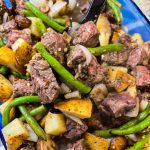 These Oven Baked steak Bites are quick and easy but also juicy and delicious. It's a great way to stretch steak and the perfect weeknight meal.