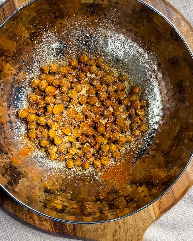 Air Fried Chickpeas are perfectly crispy and great as a snack or a salad topper.