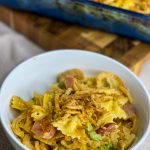 If you ever find yourself with leftover ham, maybe from a holiday dinner, this Leftover Cheesy Ham Casserole is the perfect recipe to use it up! StephRealLife.com