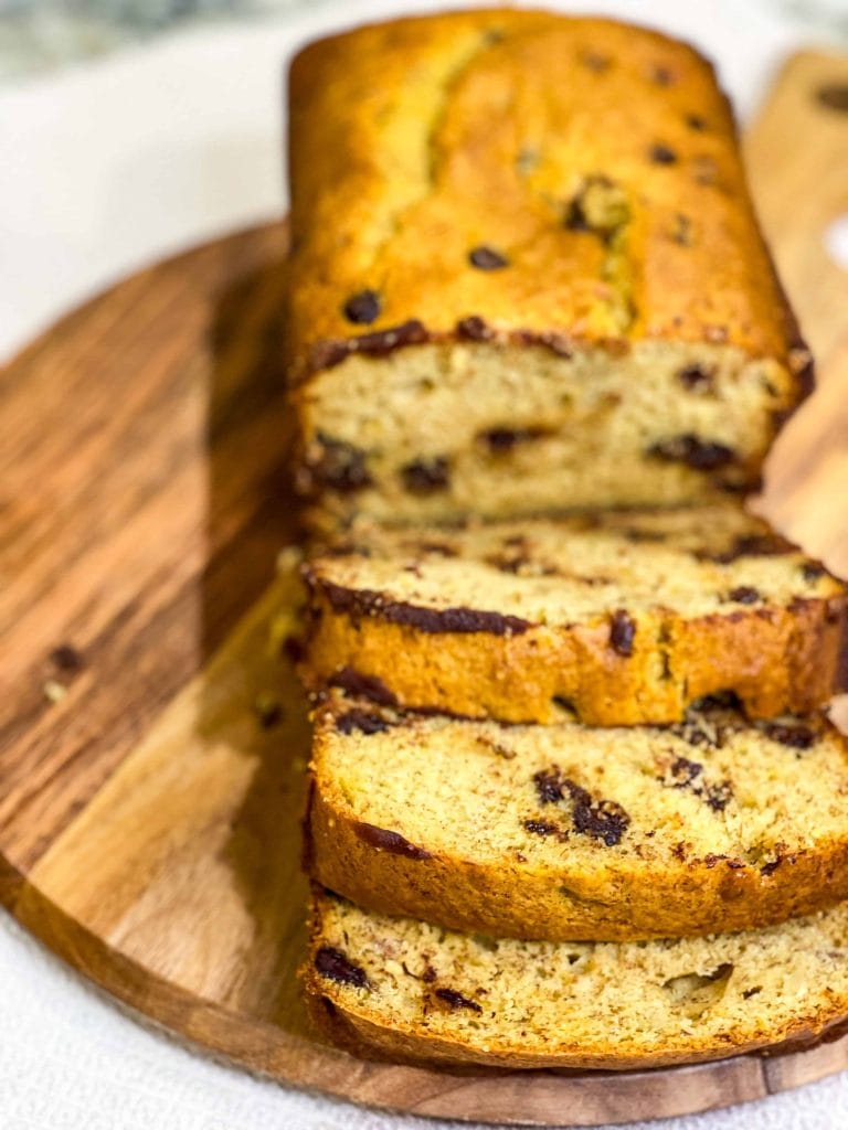 If you love banana bread you have to give this Easy Banana Bread recipe a try! It's actually made with boxed yellow cake mix, but hear me out- it's delicious!