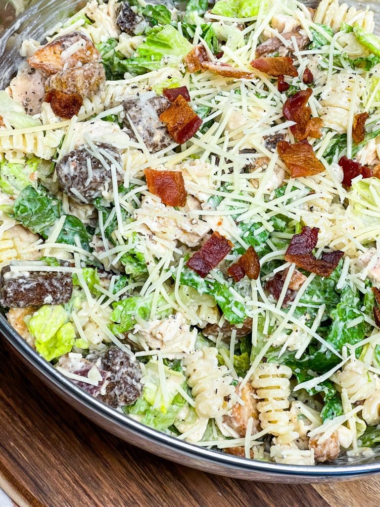 Chicken Caesar Pasta salad is everything you love in a Caesar salad but with pasta!