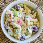 If you love the classic Waldorf Salad, you'll love this Waldorf Pasta Salad version made with chicken in a tangy and creamy dressing, perfect for brunch, lunch or a potluck.