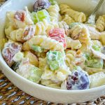 If you love the classic Waldorf Salad, you'll love this Waldorf Pasta Salad version made with chicken in a tangy and creamy dressing, perfect for brunch, lunch or a potluck.