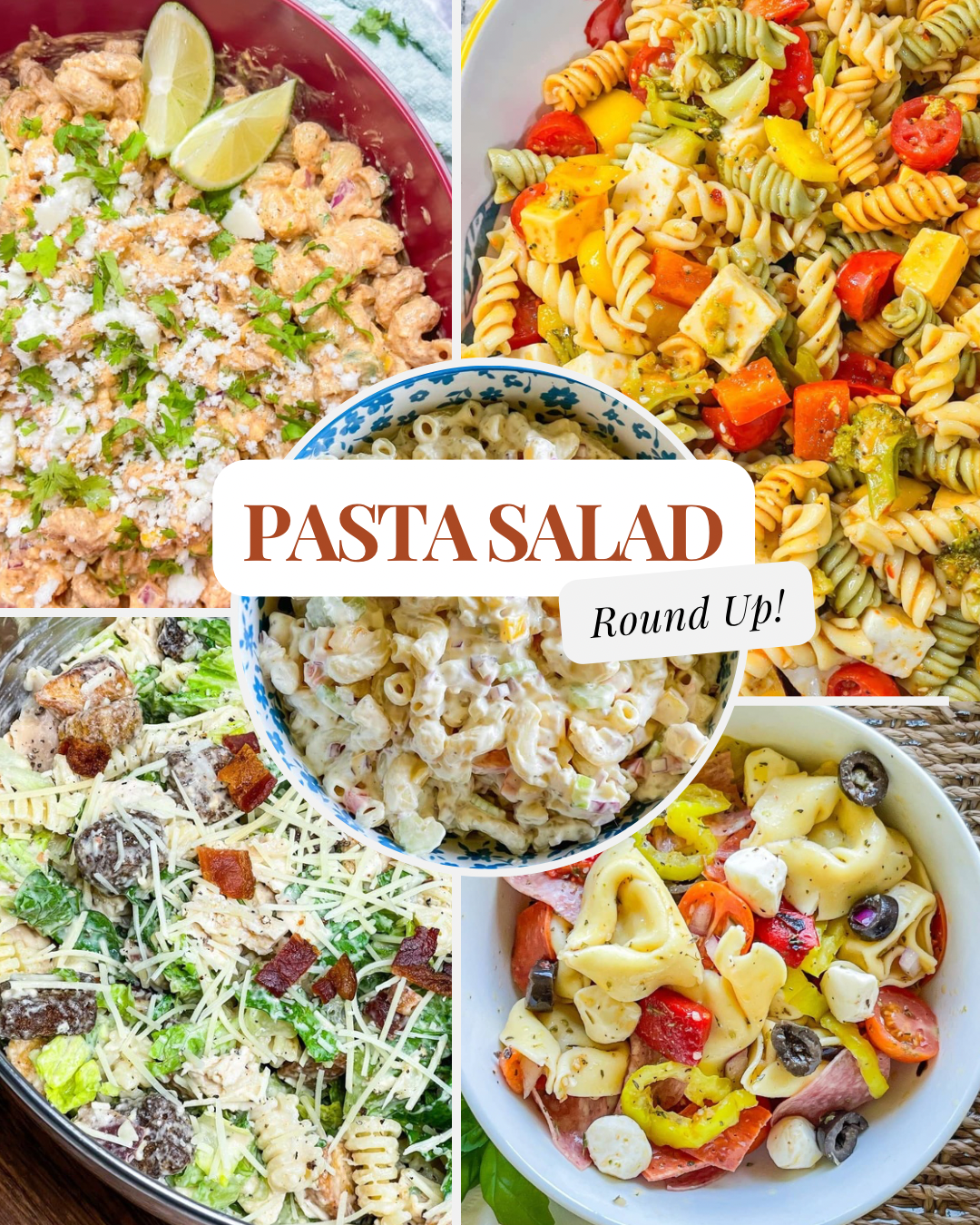 The weather is getting warmer, which means it's Pasta Salad Season! Here's a pasta salad round up with 15 of my favorite recipes.