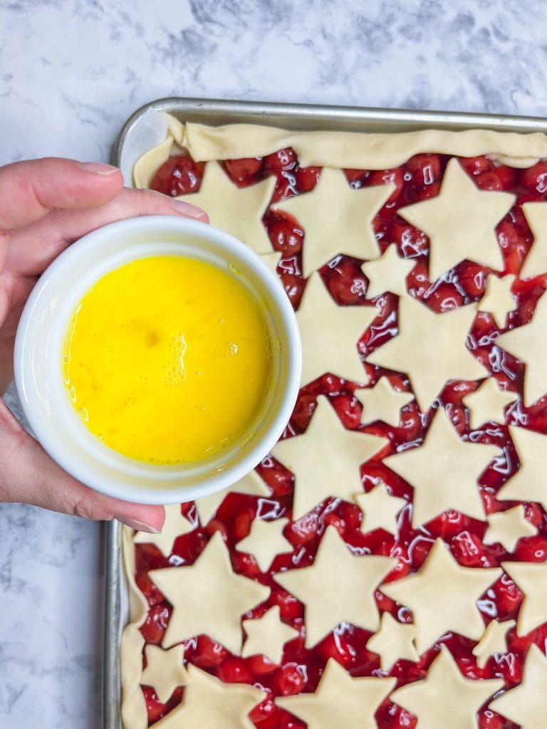 Cherry Slab Pie is the perfect summer dessert to feed a crowd and with only 3 ingredients, it's so easy!