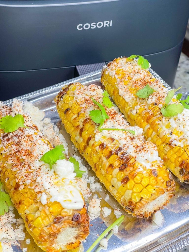 Air Fryer Corn on the Cob has such a delicious flavor, almost like a smoky grilled taste, without the hassle of a grill. It's so good all by itself, but turning it into Mexican Street Corn takes the air fryer corn to a whole new level