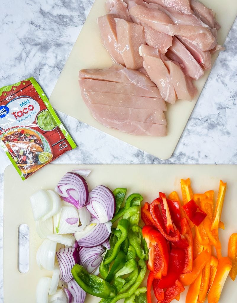 This family friendly recipe, Crock Pot Chicken Fajitas, is super simple to put together and requires just a few ingredients for an easy weeknight dinner. It freezes well too!