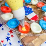 If you are making deviled eggs for your 4th of July party, make Red, White, and Blue Deviled Eggs!