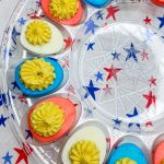 If you are making deviled eggs for your 4th of July party, make Red, White, and Blue Deviled Eggs!