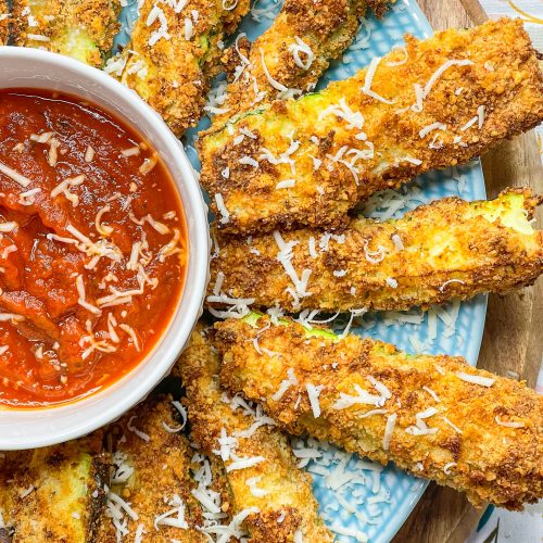 If you are a big fan of fried zucchini, you'll love this lightened up recipe for Air Fryer Zucchini Fries. All the taste and crispiness you love, without the oil and mess!