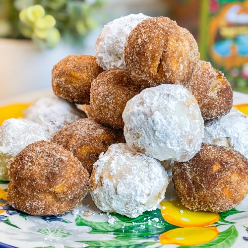 When you are craving warm, pillowy donut holes, look no further than this four ingredient recipe for Air Fryer Donut Holes made quickly and easily with refrigerated canned biscuit dough.