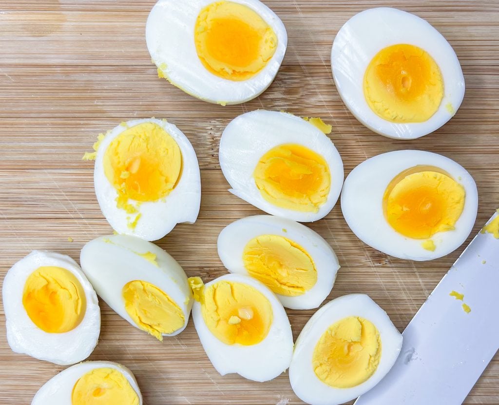 Air Fryer Hard Boiled Eggs are an easy way to cook eggs, especially if you eat a lot of eggs! There's no water or boiling involved and they are perfect every time! 