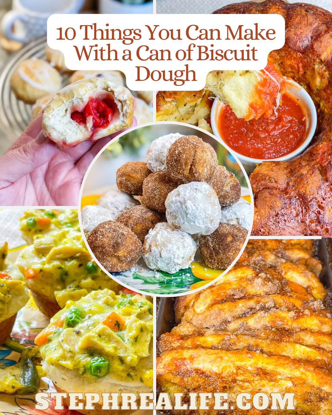 Canned biscuit dough has so much potential outside of it's intended biscuit purpose. Desserts to easy dinners, and delicious snacks, this is a round up of 10 Things To Make With a Can of Biscuit Dough. Besides biscuits, of course!