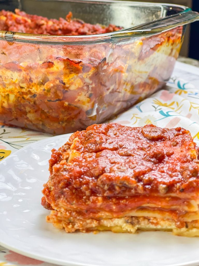 Lasagna- the hearty, comforting, reminds you of home casserole Three delicious layers of cheesy, beefy, saucy goodness that is always the perfect dish for any occasion and any day of the week.