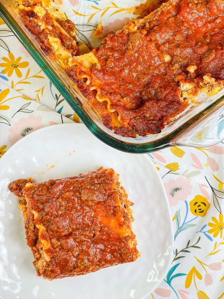 Lasagna- the hearty, comforting, reminds you of home casserole Three delicious layers of cheesy, beefy, saucy goodness that is always the perfect dish for any occasion and any day of the week.