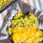 This one dish Cheddar Broccoli Casserole is a full meal in a pan with cheesy, creamy rice, broccoli florets, and juicy chicken. A weeknight staple.