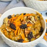 If you are a fan of overnight oats, you'll love this Slow Cooker Carrot Cake Oatmeal. It's filled with warm carrot cake flavors and a great make ahead breakfast.