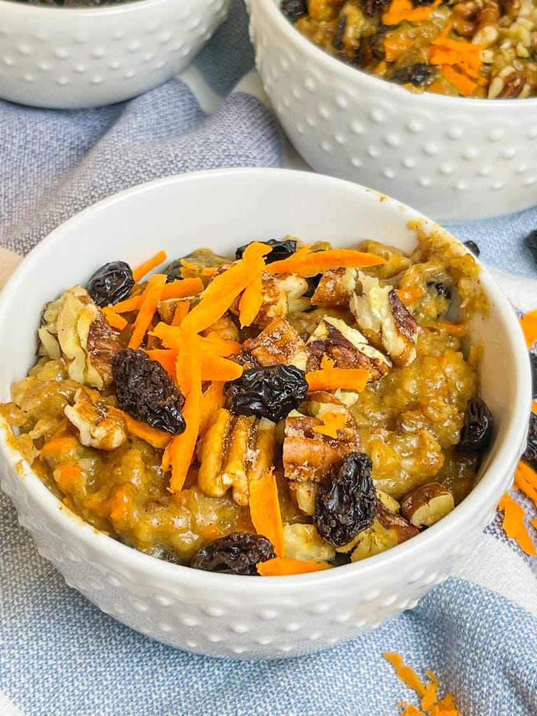 If you are a fan of overnight oats, you'll love this Slow Cooker Carrot Cake Oatmeal. It's filled with warm carrot cake flavors and a great make ahead breakfast.