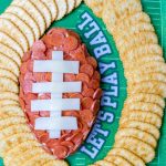 This is the easiest dip to throw together, even last minute! Football Cheese Dip is made with simple panty ingredients: cream cheese, cheddar cheese, and seasonings, but is elevated with the addition of mini pepperoni to resemble a football. Your family and guests will rave! This recipe is easily doubled or tripled for a large crowd and can be prepared a day or two before serving so on game day you can have fun without the hassle.