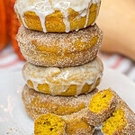 THE treat of the fall season, Baked Pumpkin Spice Donuts are a must have when the weather starts to turn! This recipe shows you two ways to top these warmly spiced donuts- with cinnamon and sugar and with a sweet glaze. Which topping will be your favorite?