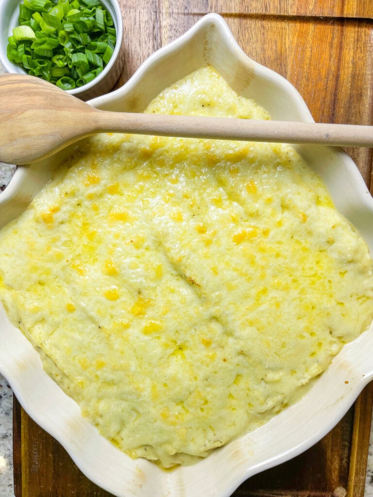 These Extra Cheesy Mashed Potatoes are just that- creamy, dreamy, fluffy and extra cheesy from a mix of sharp white cheddar and cream cheeses. A great side dish for any occasion or meal.