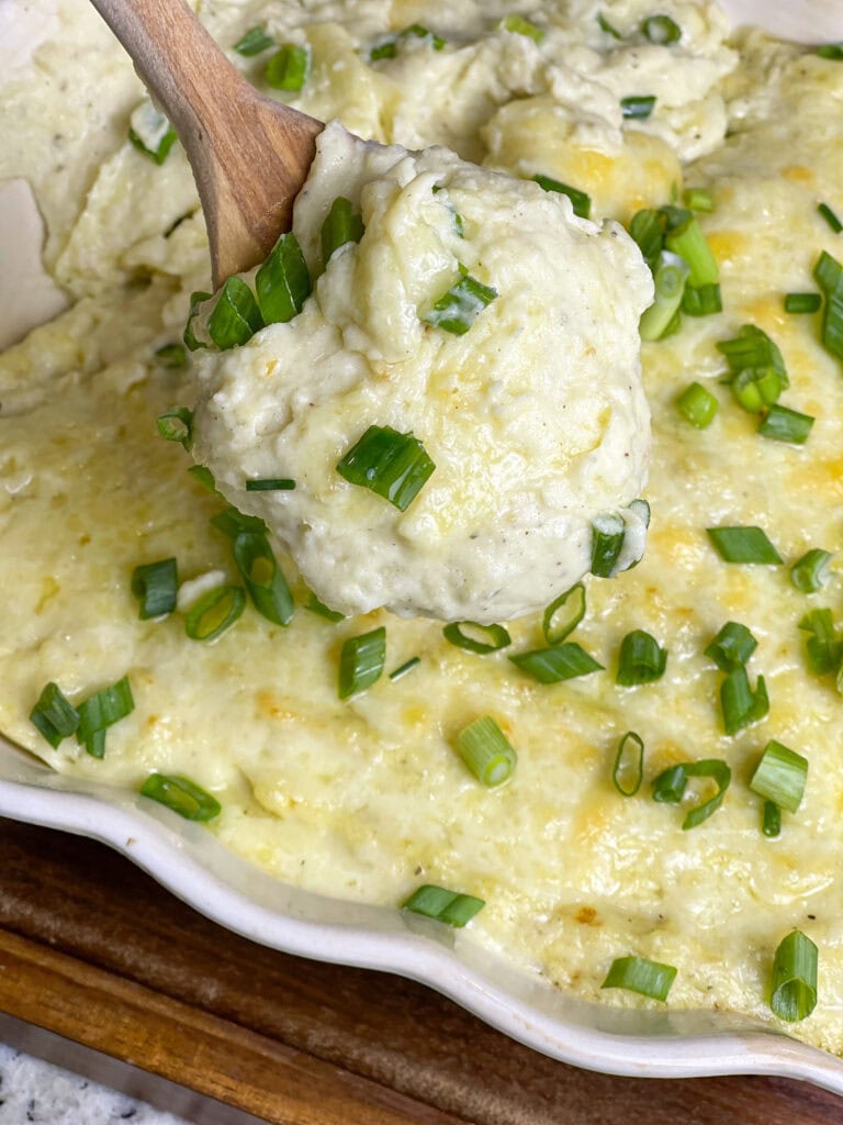 These Extra Cheesy Mashed Potatoes are just that- creamy, dreamy, fluffy and extra cheesy from a mix of sharp white cheddar and cream cheeses. A great side dish for any occasion or meal.