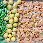 This easy Sheet Pan Ranch Chicken dinner is a weeknight lifesaver! Juicy chicken, tender baby potatoes, and crisp-tender green beans are tossed in flavorful ranch seasoning and roasted together on one pan.