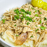 You've heard of (and probably love) Mississippi Pot Roast. This Crock Pot Mississippi Chicken is all the flavors of the OG, but made with chicken. It's so flavorful, juicy and delicious, you'll want to make this dinner on repeat.