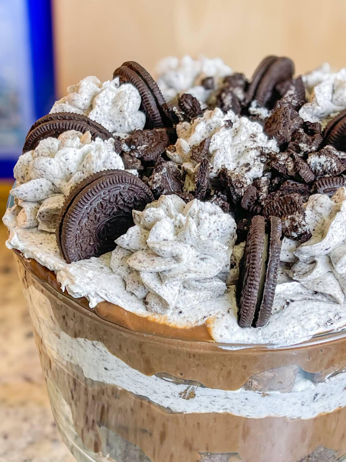 Are you a chocolate lover? I mean, do you really love all things chocolate? If so, this incredibly decadent Chocolate Oreo Brownie Trifle is for you! It's a chocolate lover's dream with a layer of brownies, creamy chocolate pudding, Oreo cookies, all topped off with a homemade Oreo whipped cream. It's divine!