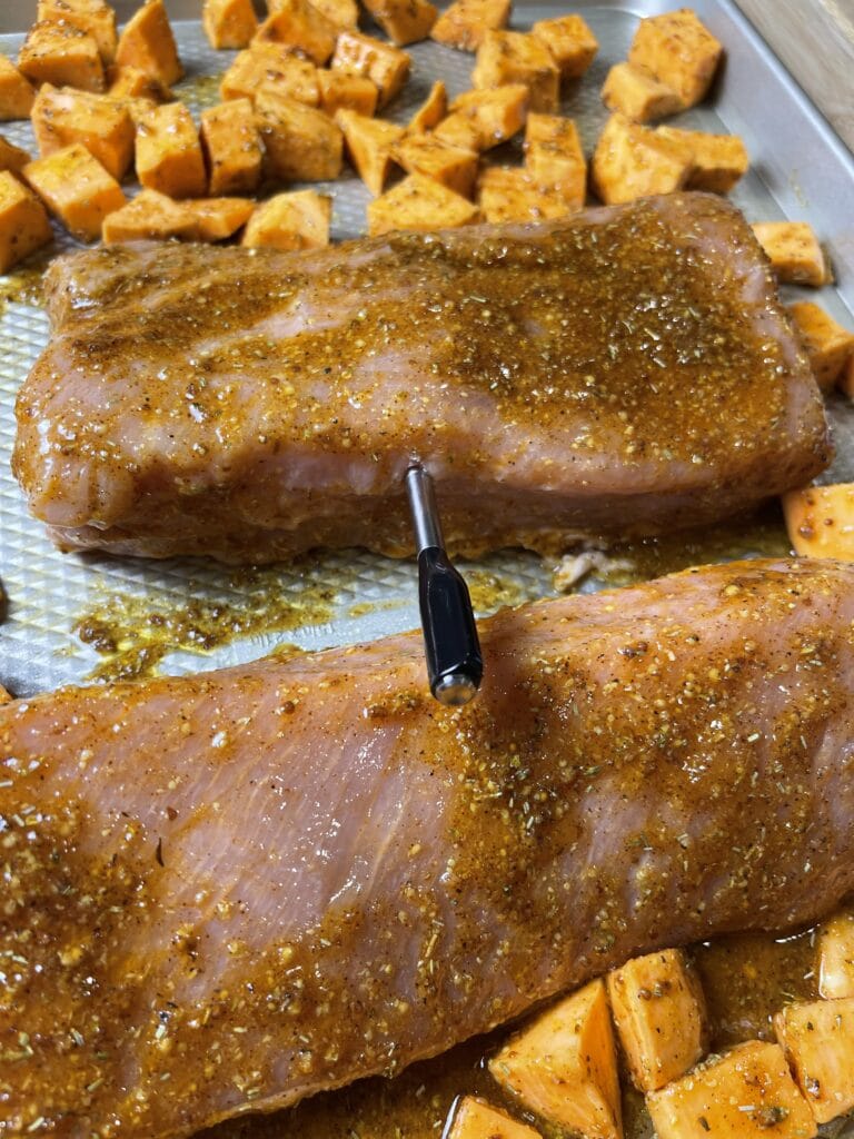 Busy weeknights call for effortless meals that don’t skimp on flavor, and this Sheet Pan Maple Mustard Pork Tenderloin is just the ticket. Juicy pork tenderloin is paired with tender, caramelized sweet potatoes and a tangy-sweet maple mustard glaze for a perfectly balanced dish. Everything roasts together on one pan, allowing the flavors to meld beautifully while keeping cleanup a breeze. Add an easy microwavable veggie or side salad and dinner is done!