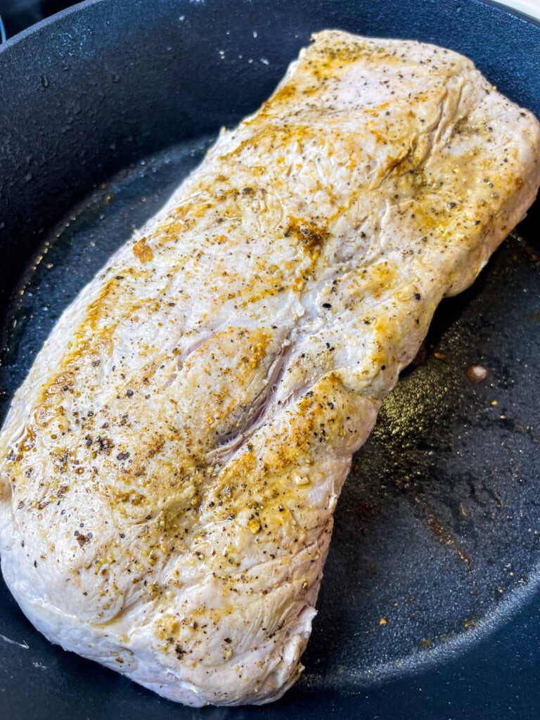 Crock Pot Buttery Onion Pork Loin is the perfect recipe for a holiday (I love this on New Year's Day), a Sunday supper or when company's coming. It's a tender, juicy pork loin smothered in onions and butter, cooked low and slow in the crock pot and finished with a savory gravy. And it's so easy!