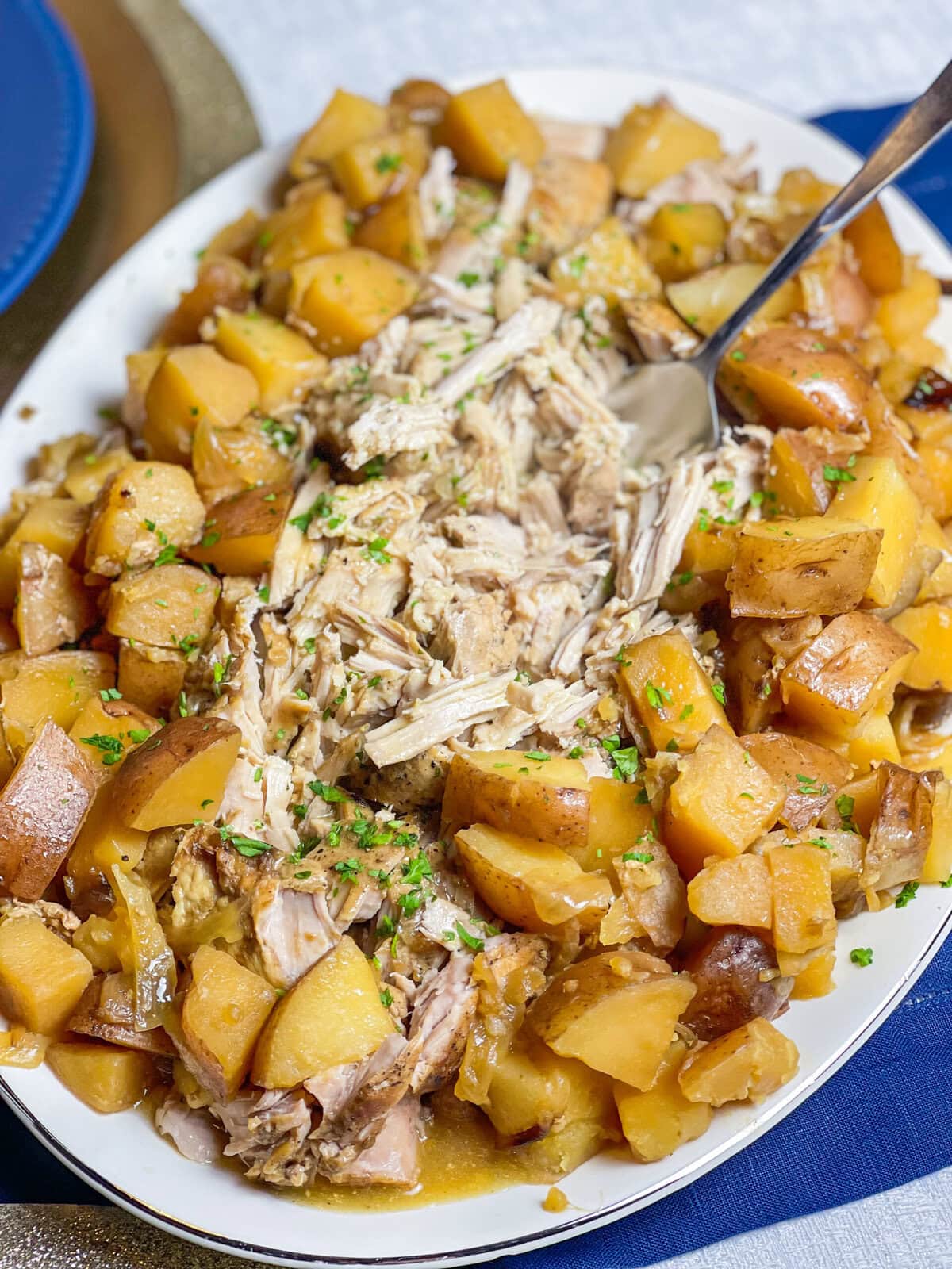 Crock Pot Buttery Onion Pork Loin is the perfect recipe for a holiday (I love this on New Year's Day), a Sunday supper or when company's coming. It's a tender, juicy pork loin smothered in onions and butter, cooked low and slow in the crock pot and finished with a savory gravy. And it's so easy!